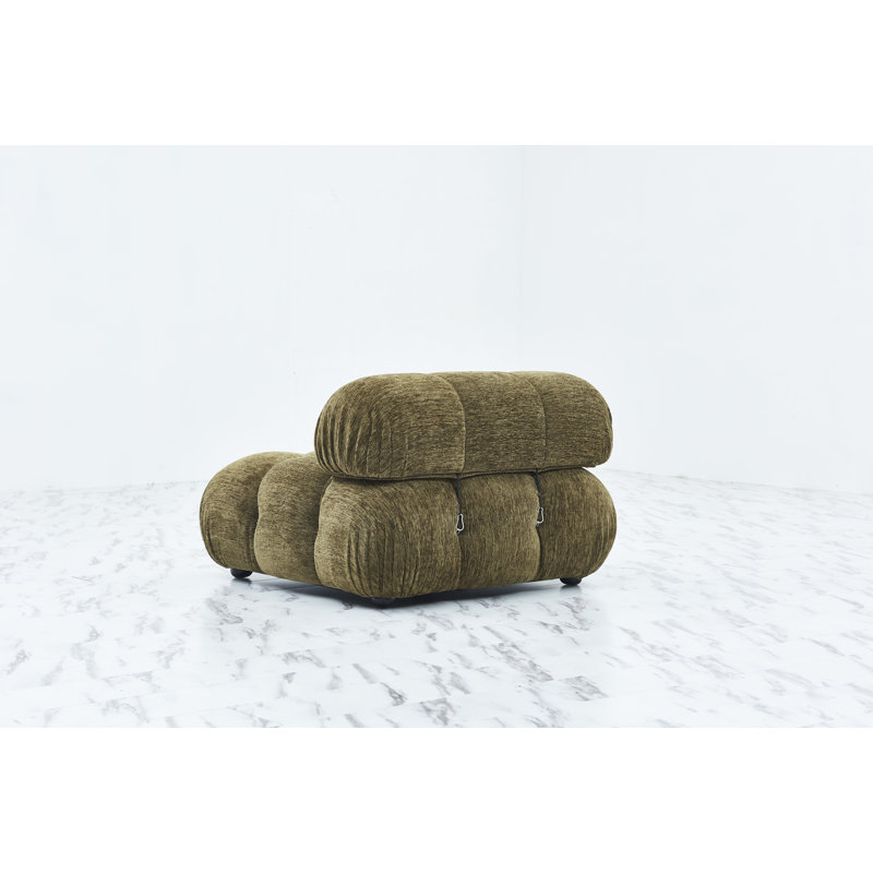 Fauteuil de chambre de 38 po de largeur Warthman, 100% polyester brun doré
