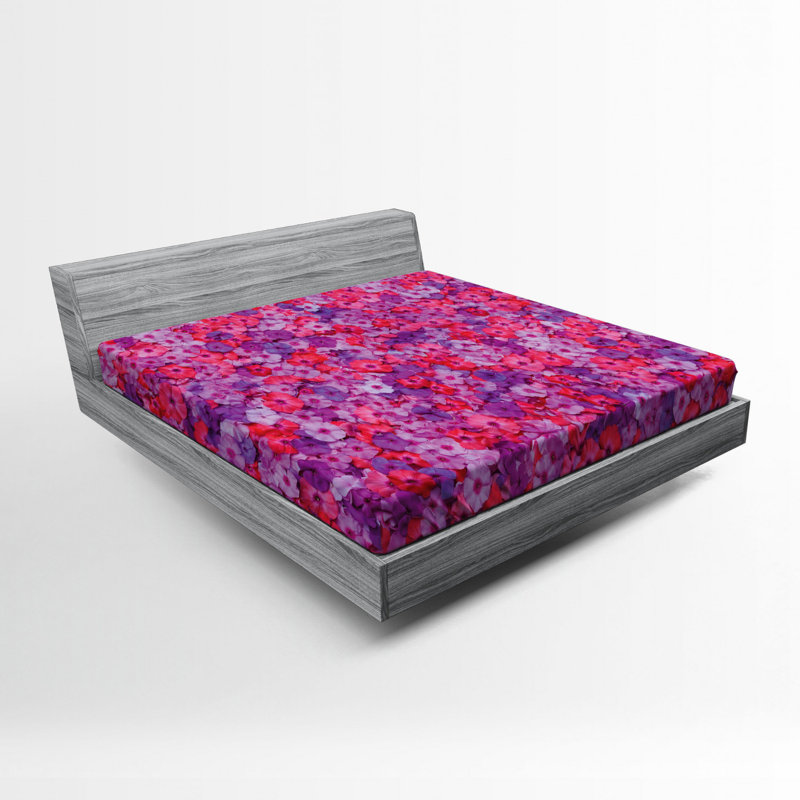 Microfiber Floral Fitted Sheet, Full Fitted Sheet