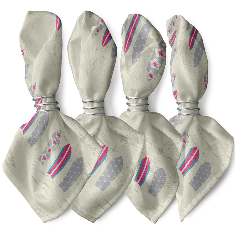 Leviner Polyester Square Napkin, Grey/Pink