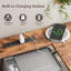 Bureau en L avec station de charge, 2 tiroirs en tissu et tablettes réglables, bureau d'ordinateur pour petits espaces-130085496-130085495