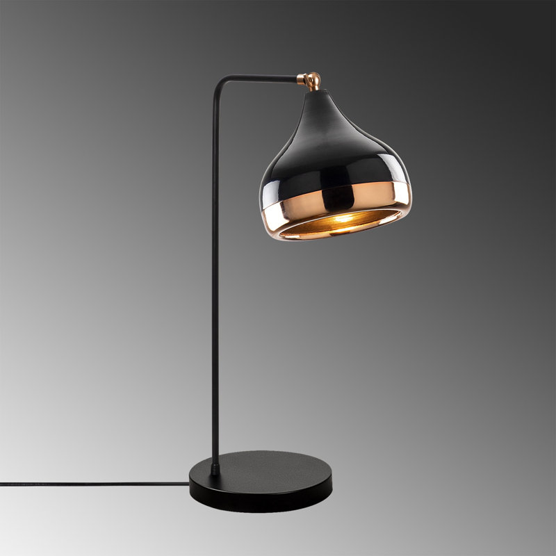 Lampe de table en métal Tamarind, Noir, Noir / Cuivre