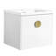 Meuble-lavabo mural 24 po - blanc brillant, armoire 2 portes, idéal pour les petites salles de bain modernes avec lavabo. Armoires blanches. Lavabo en céramique. Fabrication en contreplaqué. 2 dorés et-1448766012-1448766014
