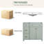 Meuble-lavabo avec lavabo en résine, armoire de salle de bain avec tablette de rangement réglable et portes à fermeture en douceur