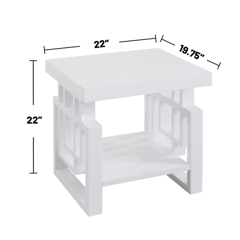 Rectangular End Table With Bottom Shelf
