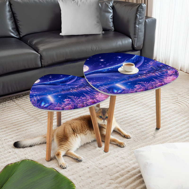 Ensemble de 2 tables basses gigognes Triangle