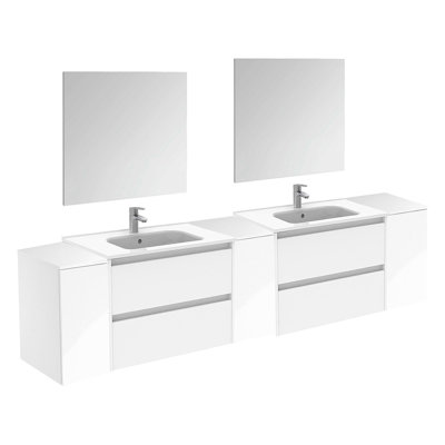 Evant 100'' Double Bathroom Vanity with Ceramic Top