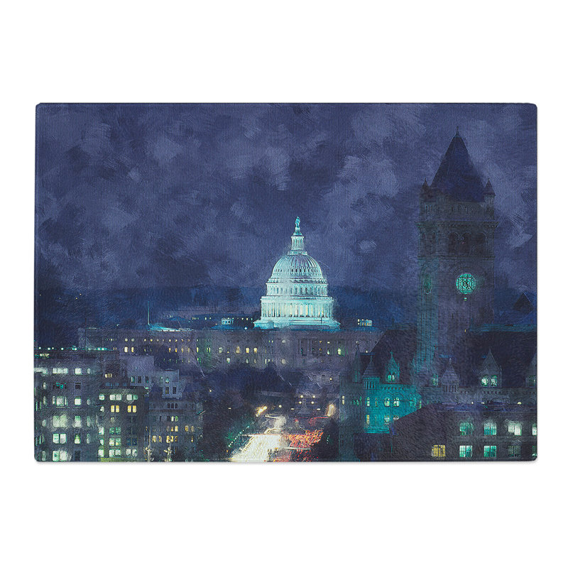 Pennsylvania Avenue in Washington Painting Chopping Board, 0.4cm H x 28.5cm W x 39cm L