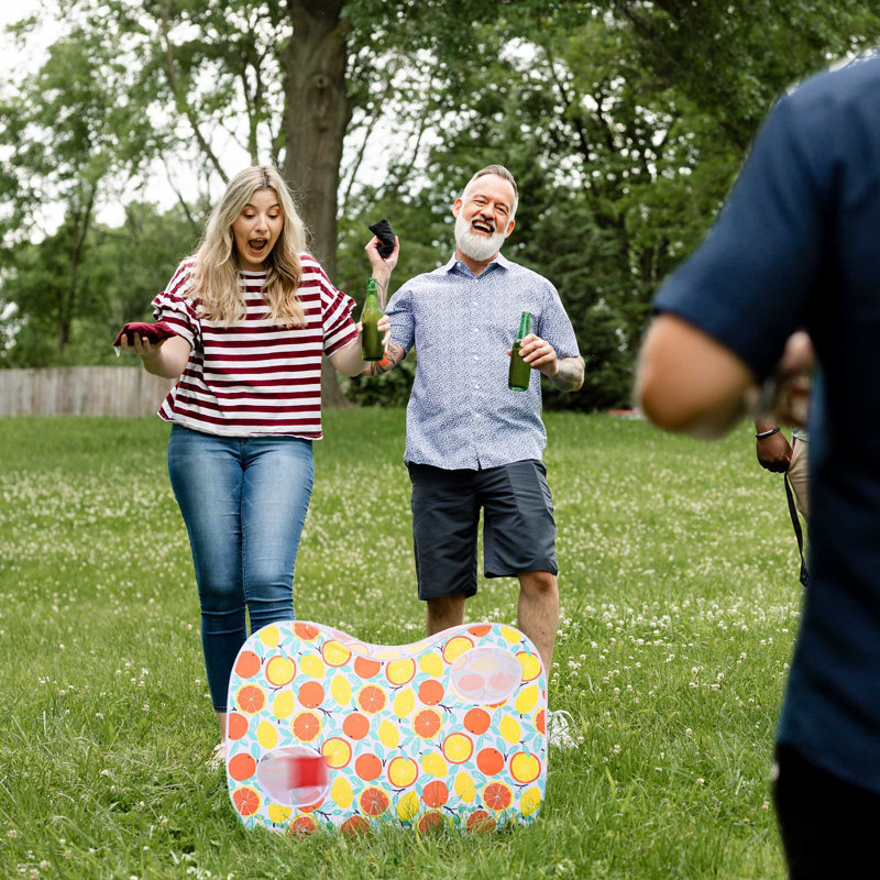 LAGarden pliable sac de jeu de lancer de jouets portable Cornhole Board Outdoor Beach, Jaune