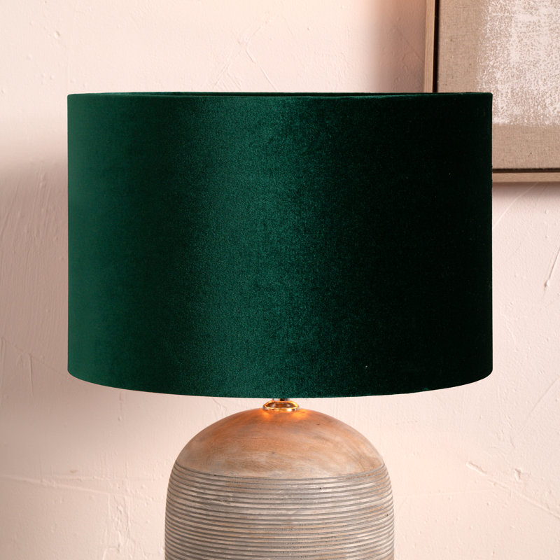 Aimon 26.6cm H Velvet Drum Lamp Shade ( Screw On ), Forest Green
