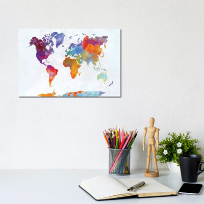 " World Map In Watercolor XXIII " by Paul Rommer