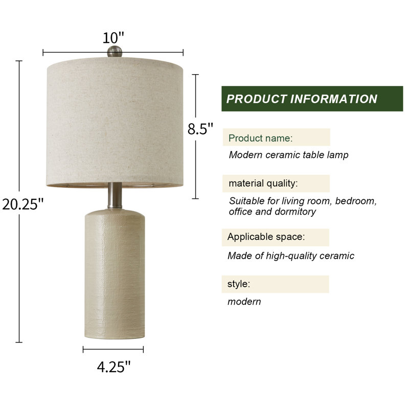 Cecchino 20.25" H Minimalist Ceramic Table Lamp