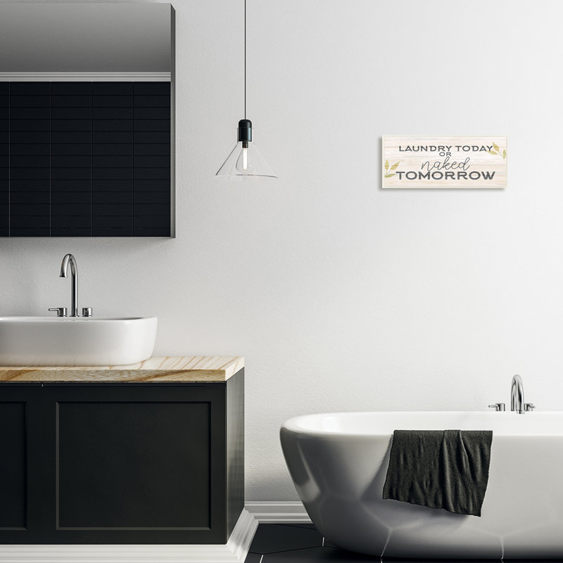 «Botanical Laundry Sign», typographie, citation amusante par Kim Allen - impression, Plaque murale, L 17 po x H 17 po