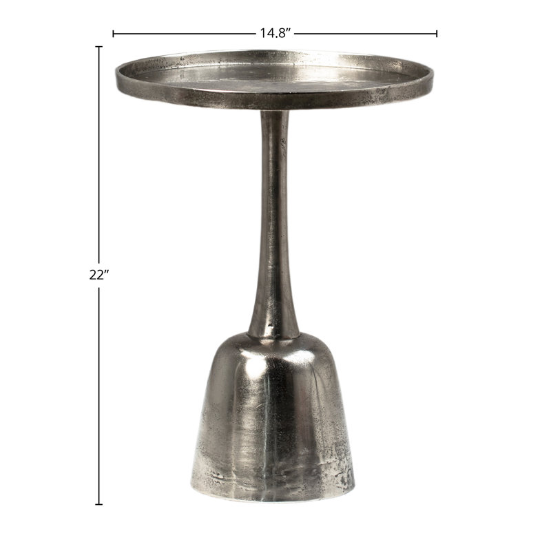 Golbez 25" Tall Aluminum Sidetable, Antique Brass