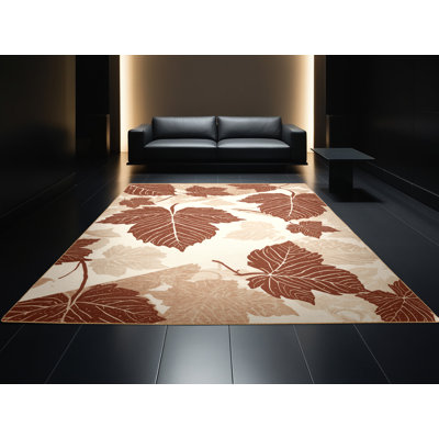 Tapis lavable à la machine à motif de feuilles de raisin Templeton