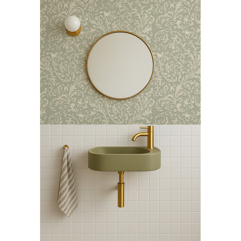 Florentine Vine - Wallpaper, Self-adhesive, Thyme Green