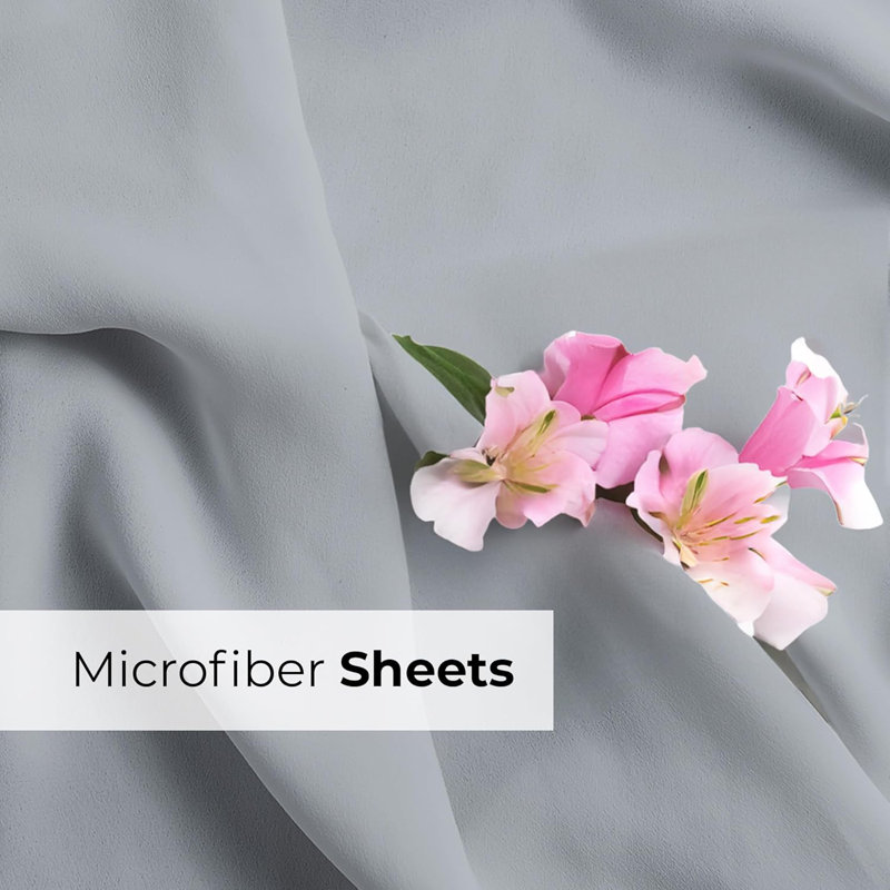 Extra Deep Pocket Sheet Set, Cooling & Breathable Bed Sheets, Soft Hotel Luxury Bedding, Fits 18–24 Inch Mattress, Steel Blue