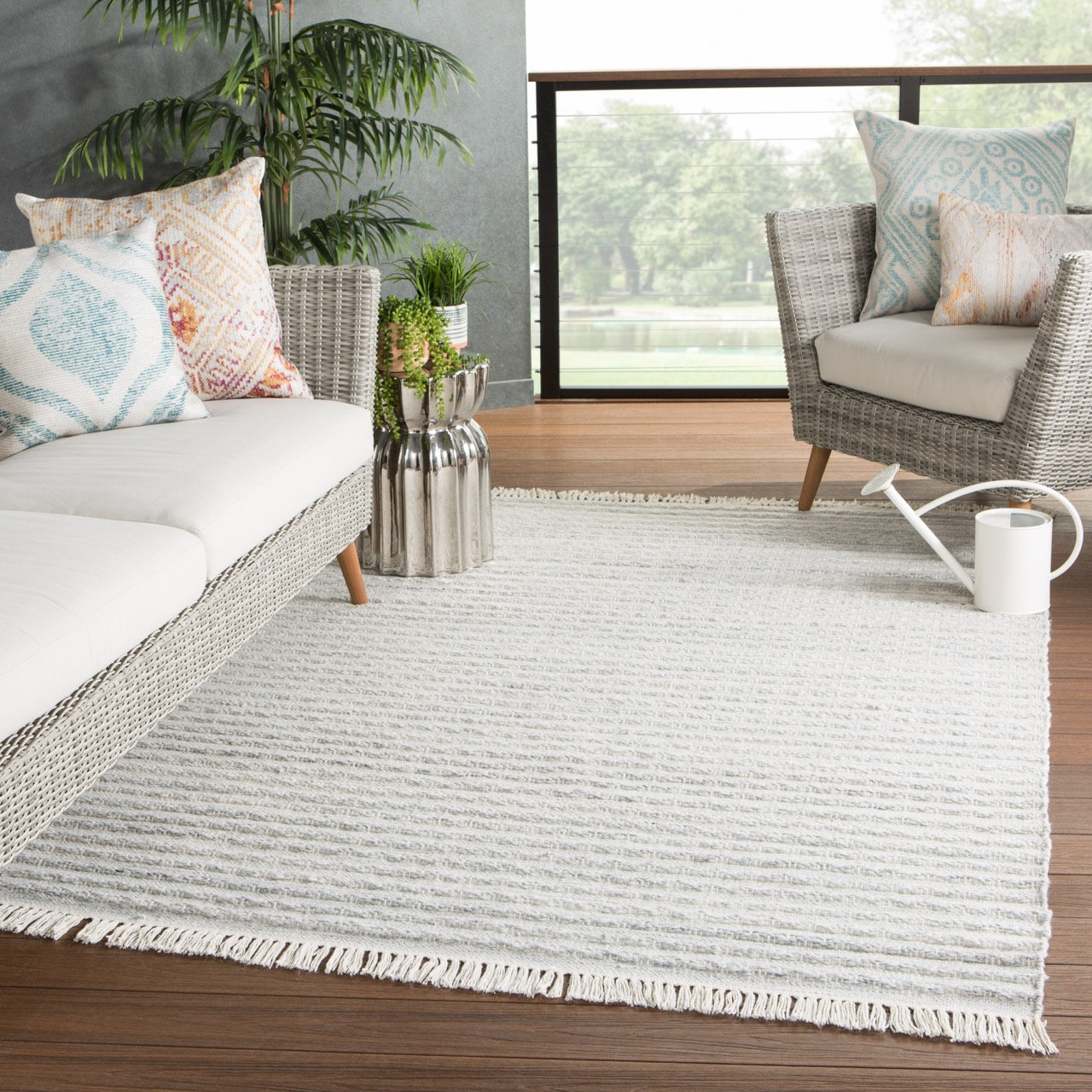 Graham Hand-Woven Striped Outdoor Rug, Rectangle 2' x 3'