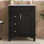 Meuble-lavabo de salle de bain avec lavabo en céramique, petite armoire de salle de bain, armoire moderne avec 2 tiroirs et tablette réglable