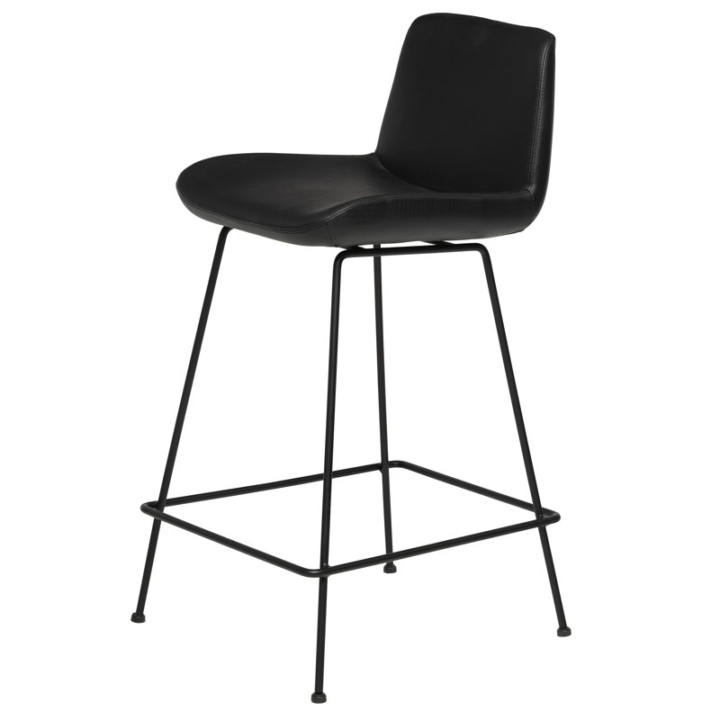 Tabouret de bar et de comptoir Jabreya, Noir, Tabouret de comptoir (siège d'une hauteur de 25 p, Noir