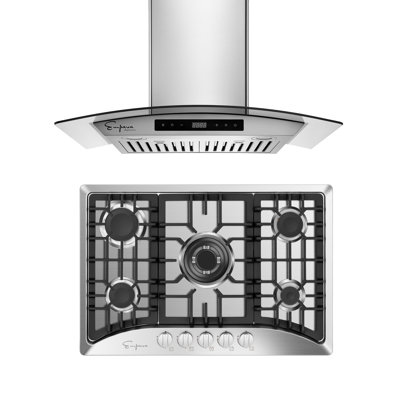 Empava 2 Piece Kitchen Appliance Package with 29.92'' Cooktop , and Wall Mount Range Hood