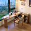 Bureau simple en bois massif avec armoire de rangement Simple L-930786368