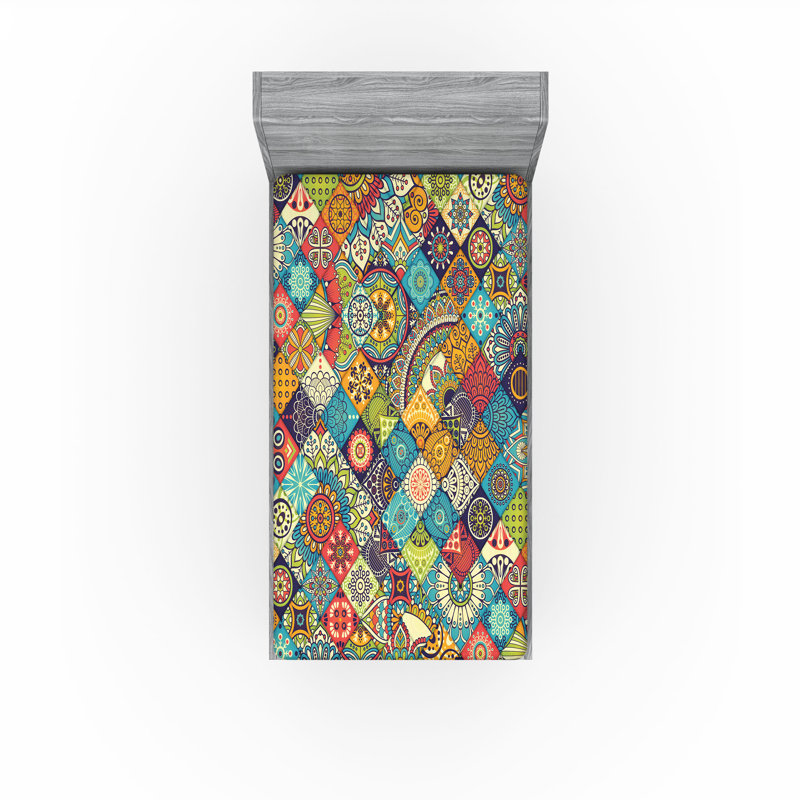Drap-housse Ambesonne, Drap-housse de taille simple, Patchwork multicolore
