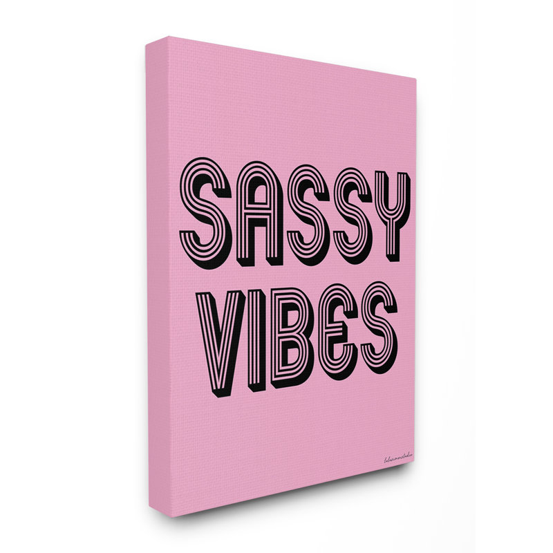 Art mural sur toile rose et noir Sassy Vibes par House of Lulu, H 20 po x l 16 po x P 1,5 po, Toile tendue