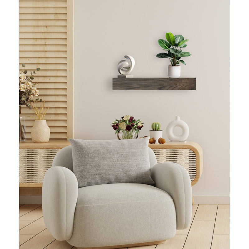 Tablette décorative Burdgick, Gris carbone, H 5 po x l 21 po x P 7 po