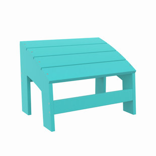 Crystal Harbor Outdoor Footstool – Recycled HDPE All-Weather Patio Ottoman for Adirondack Chairs
