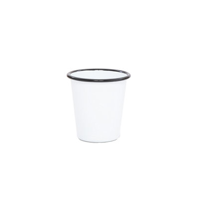 Crow Canyon Enamelware Vintage 14 oz Tumblers, Blue Rim