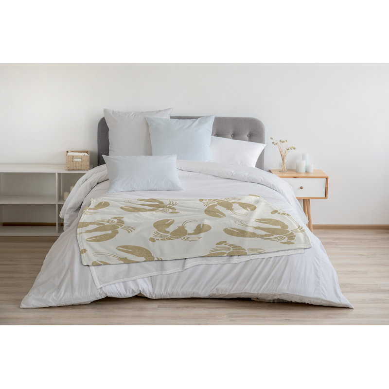 Couverture polaire Lobster Fest, L 50 po x L 60 po, Taupe