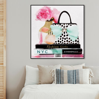 " Fashion And Glam My Girly Essentials Square, Modern & Contemporary Black. "