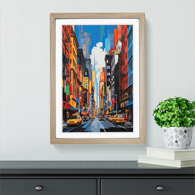 New York Hard Edge Painting No.2 - Single Picture Frame Print on Wood
