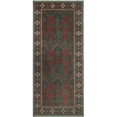 One-of-a-Kind 4'2" X 9'7" 1980s Runner Wool Area Rug in