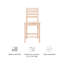  Tabouret de comptoir en bois de hêtre massif 22,5 "Sandra-2136228294