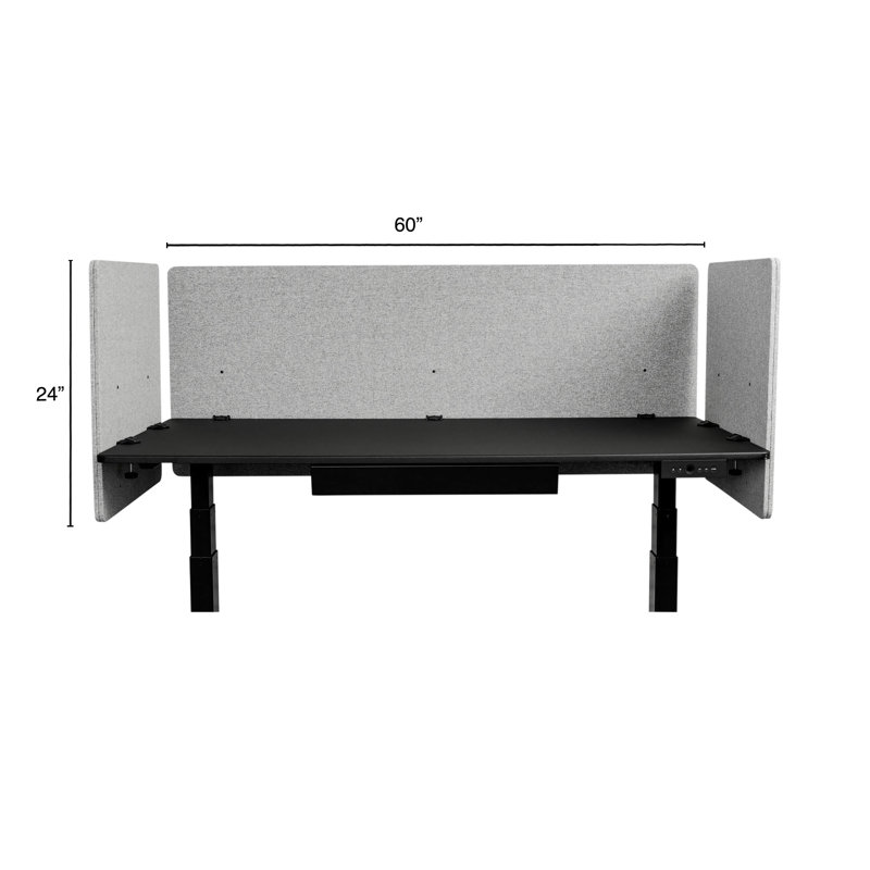 Cool Gray Acoustic Desk Divider with Clamp-On Design