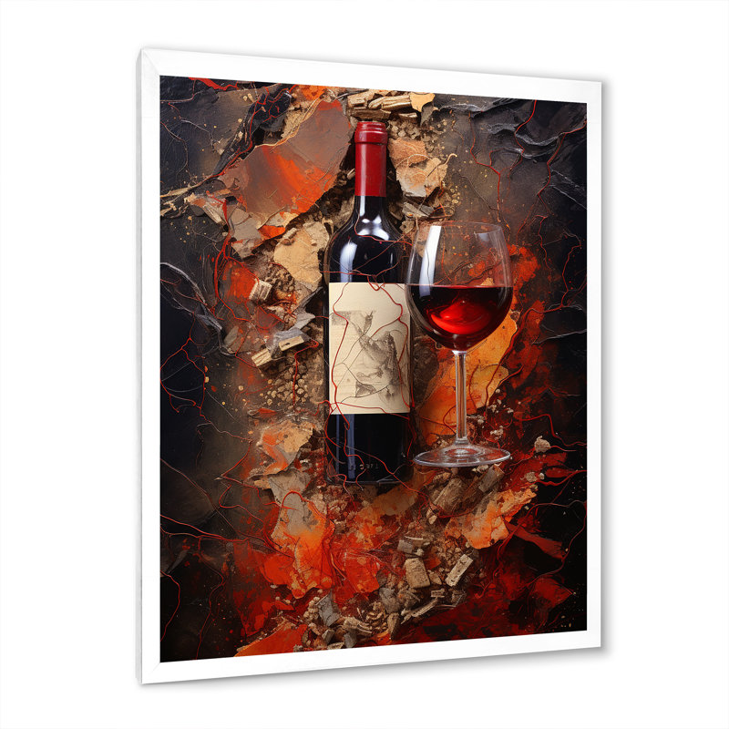 " Tempranillos Temperament ", 40" H x 30" W x 1.5" D, White Single Picture Framed