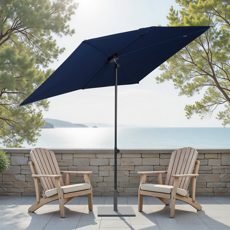 Catarina 6' x 4' Rectangular Market Umbrella, Dark Blue
