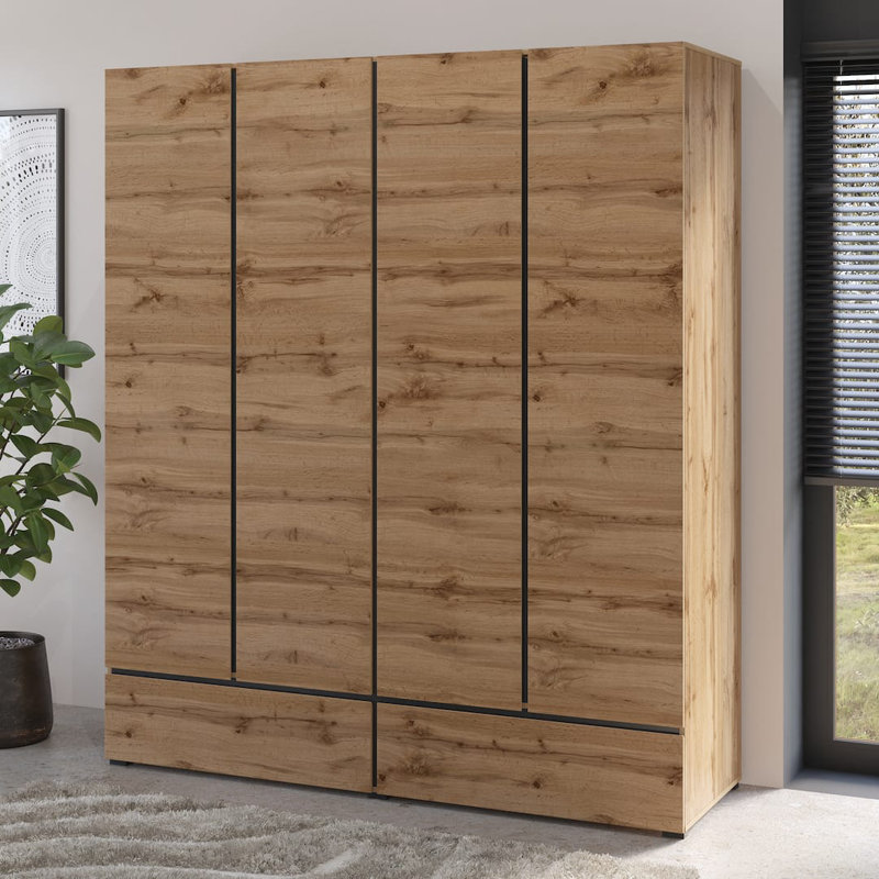 Kross 2 Door Manufactured Wood Wardrobe, Oak Wotan