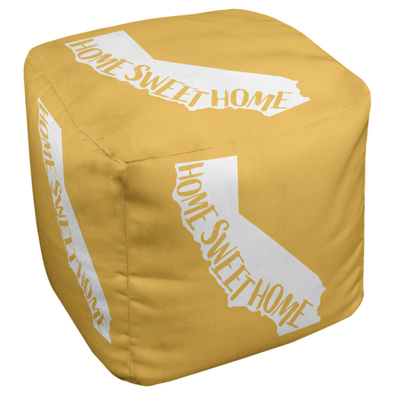 Repose-pieds cube en californie, home, Jaune