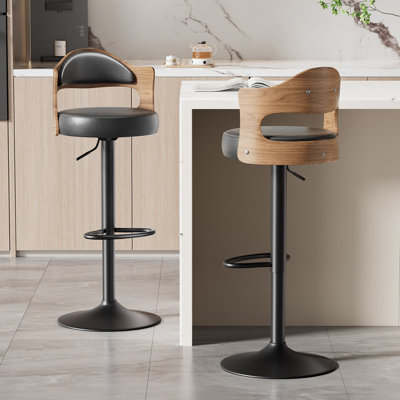 Chaise d'appoint noire à dossier solide brun-noisette (ensemble de 8)