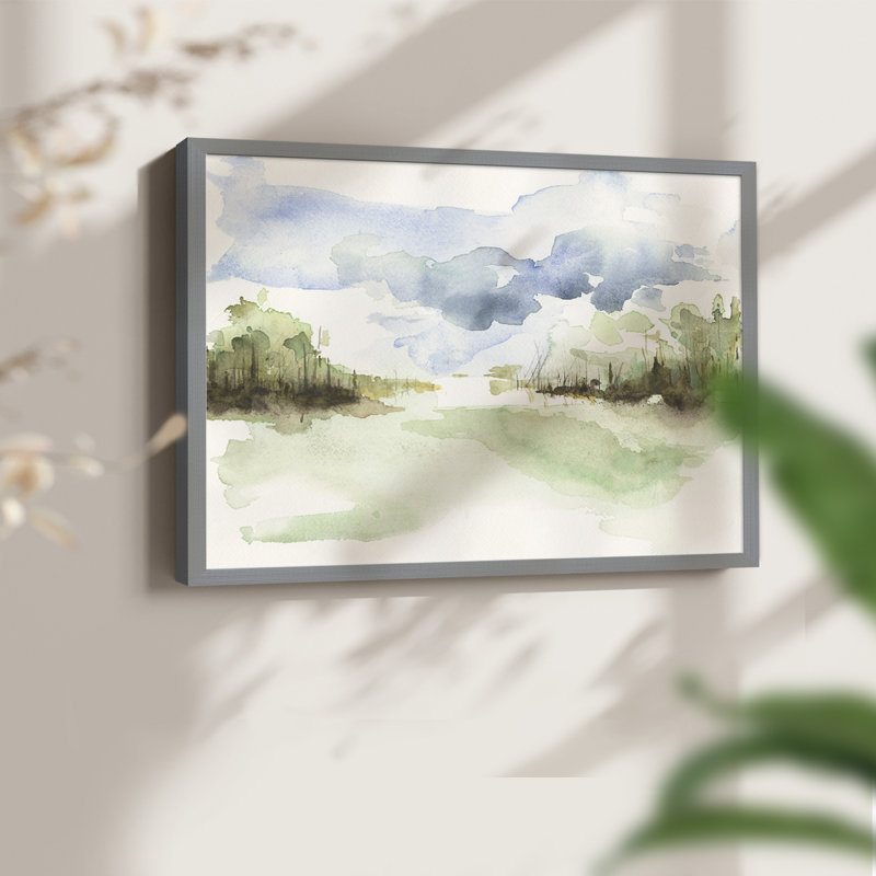 Brush Thickets II -Framed Print - Restickable, Grey, 16" H x 20" W