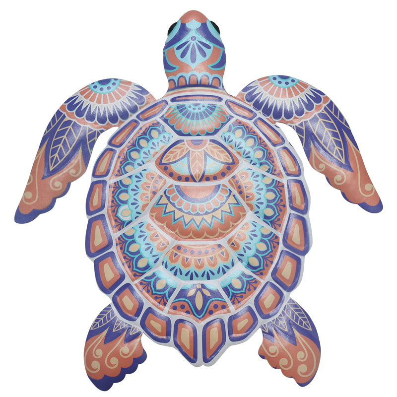 Chaunci Tortoise Metal Garden Statue, Grey, 31cm H  x 28cm W  x 1cm D