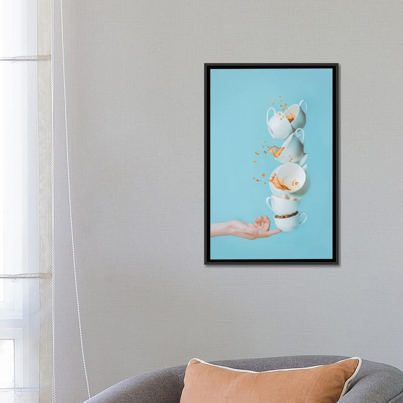 « réveil up », impression sur toile, H 26 po x l 18 po x P 1,5 po, Pas de tapis, Toile avec cadre noir