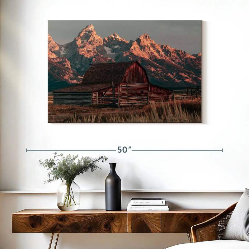 Lilie Scenic Teton Barn, H 26 po x l 39 po