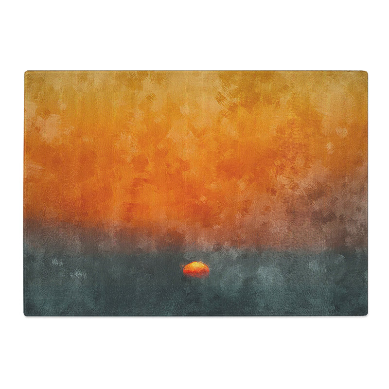 Tempered Glass Glorious Sunset Chopping Board, 28.5 cm x 39 cm