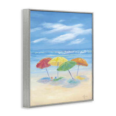 Parapluie d'été en bord de mer, estampe numérique, design par Georgia Janisse