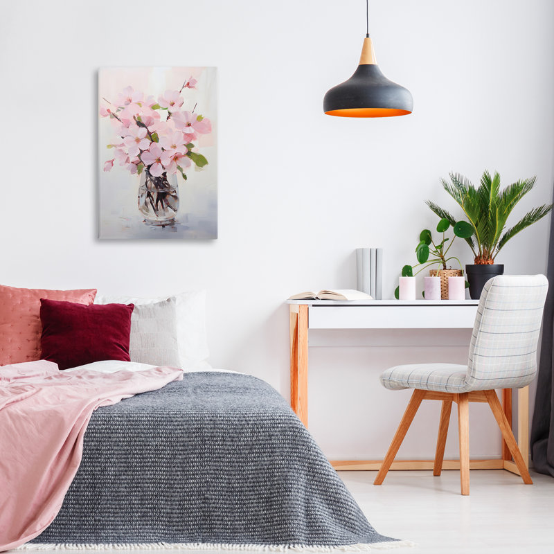 Art mural sur toile Rosy Flower Vase par Petals Prints Design, H 30 po x l 20 po