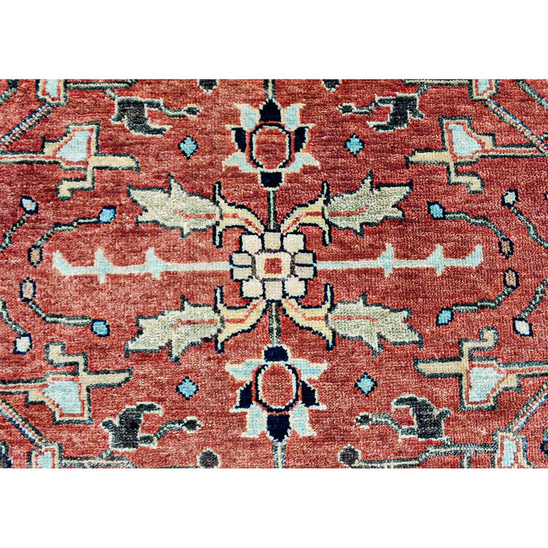Hand-Knotted High-Quality Red and Ivory Area Rug