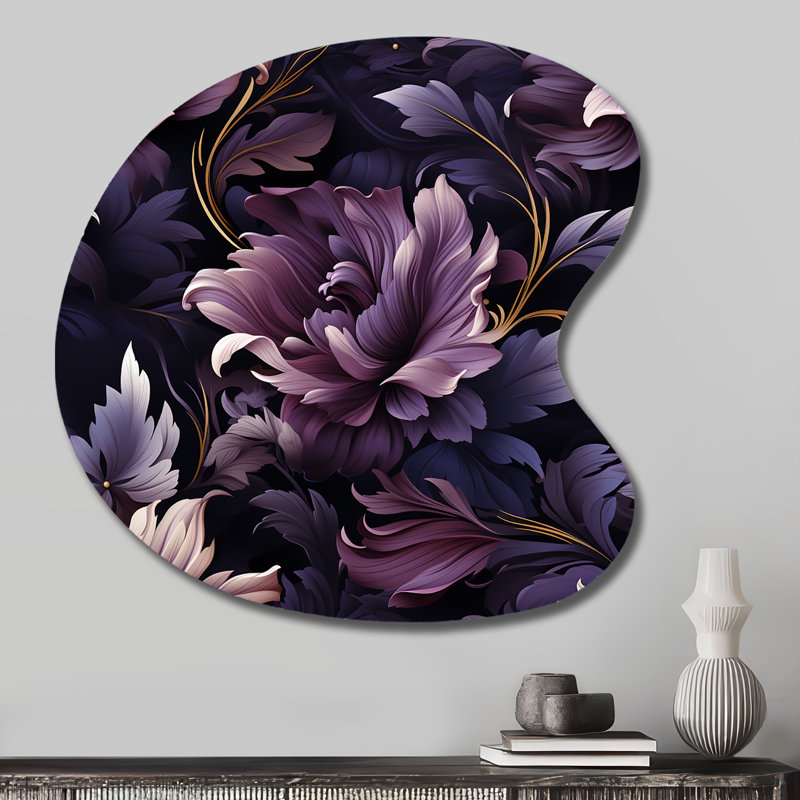 Galice - art mural asymétrique en métal à forme florale, H 27 po x l 27 po